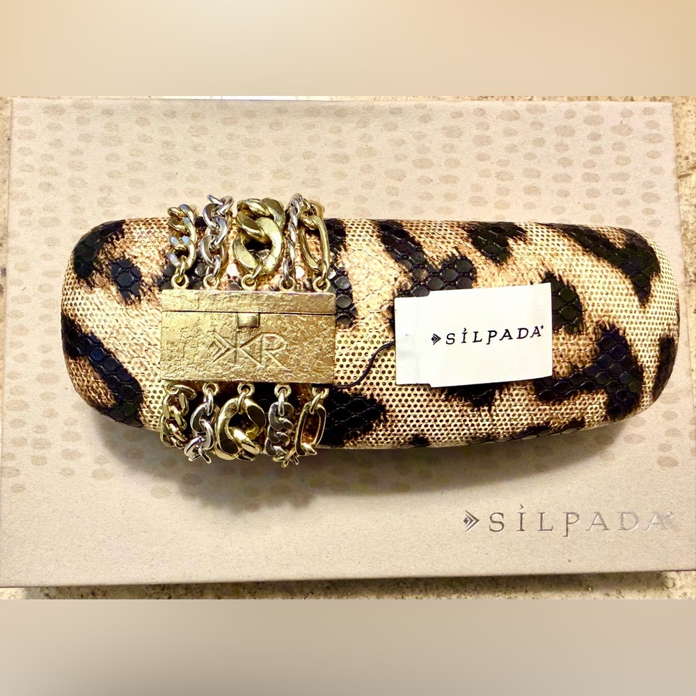 Retired Silpada KR Multi Link Style Chain Bracelet Silver And Brass-based Metal